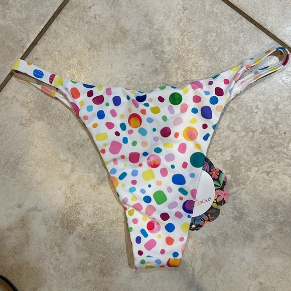 NWT! Infamous Swim x Kasey Rainbows Stella Cheeky Bikini Bottoms L Swim - Picture 6 of 10